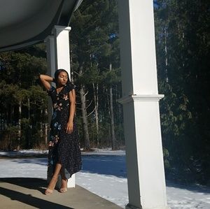 Xhilaration v-neck, open backed dress